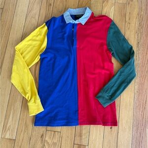 PacSun Colorblock Polo Shirt - Red, Blue, Yellow, Green